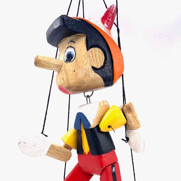 Hand Carved and Hand Painted Pinocchio Marionette - Picture 1 of 2